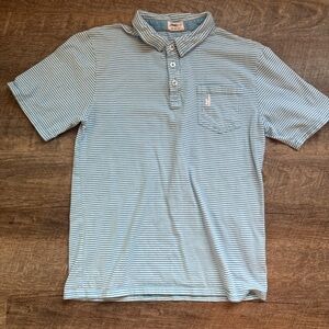 Johnnie-O Boys Striped Polo Blue size 12